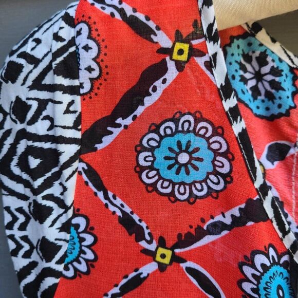 THML Red Black Blue Sleeveless Top Size Medium - Picture 3 of 8